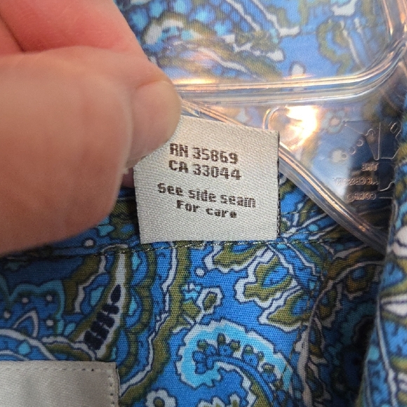 Roper Blue and Green Paisley Men's Shirt Size XL - Picture 7 of 9